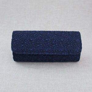 Like new Kailee P. Crochet Wedding Clutch in color Navy Lace